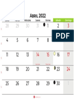 Calendario Abril 2022 Colombia