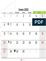 Calendario Junio 2022 Colombia