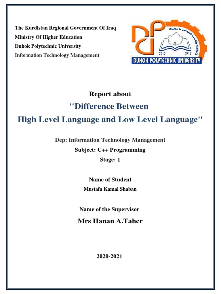 Difference Between High Level Language and Low Level Language | PDF ...