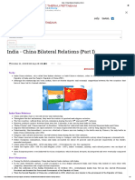 India - China Bilateral Relations (Part I)