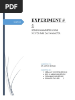 Experiment # 4: Designing Ammeter Using Weston Type Galvanometer