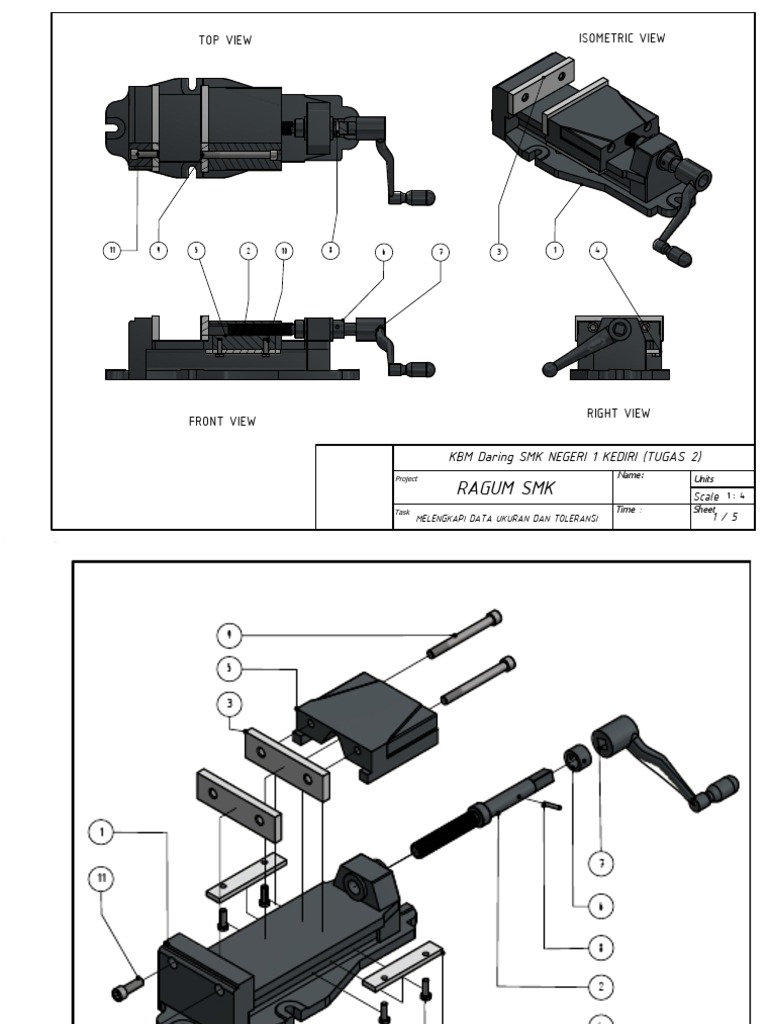 Gambar Teknik Ragum dan Toleransi | PDF