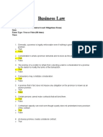 Business Law: Subject: Business Law (Contracts and Obligations Exam) Date: Exam Type: True or False (30 Items) Time