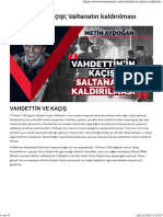 Vahdettin'in Kaçışı Ve Saltanat'ın Kaldırılışı