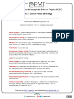 Definitions and Concepts For Edexcel Physics GCSE: Topic 3: Conservation of Energy