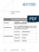 SAE6788 Harsimran Preet SITXWHS003 Implement and Monitor Work Health and Safety Practices PDF