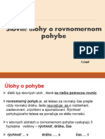 Slovné Úlohy o Pohybe-Vysvetlenie