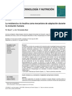 Endocrinología Y Nutrición: La Resistencia A La Insulina Como Mecanismo de Adaptacio N Durante La Evolucio N Humana