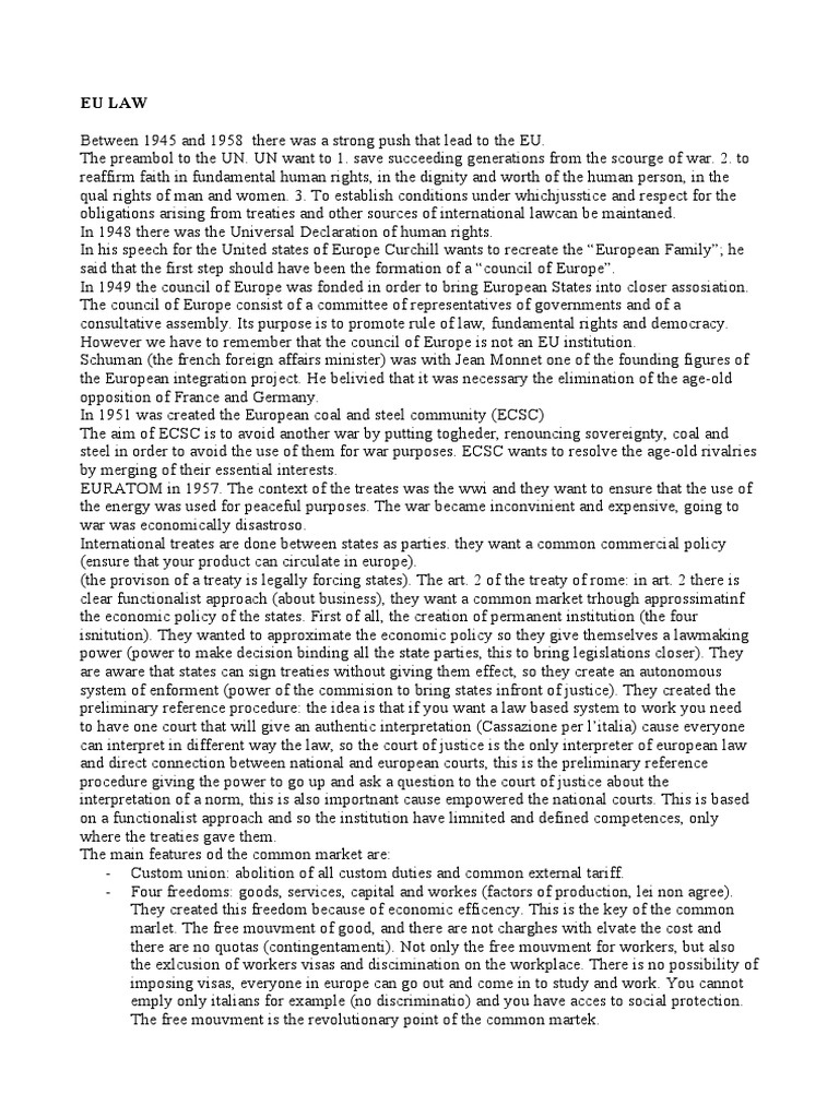 History and Principles of EU Law | PDF | European Union | European ...
