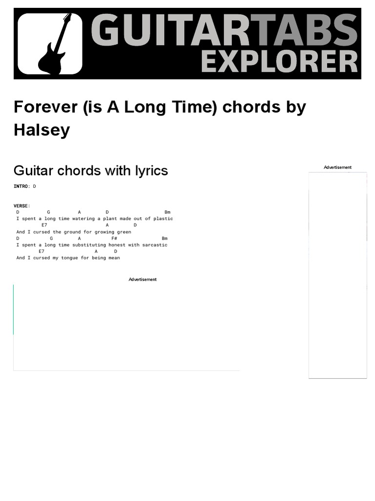 FOREVER (IS A LONG TIME) Guitar Chords by Halsey Guitar Chords Explorer PDF Elements Of