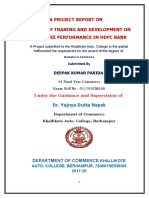 Impact of Traning and Development On Employee Performance in Yes Bank