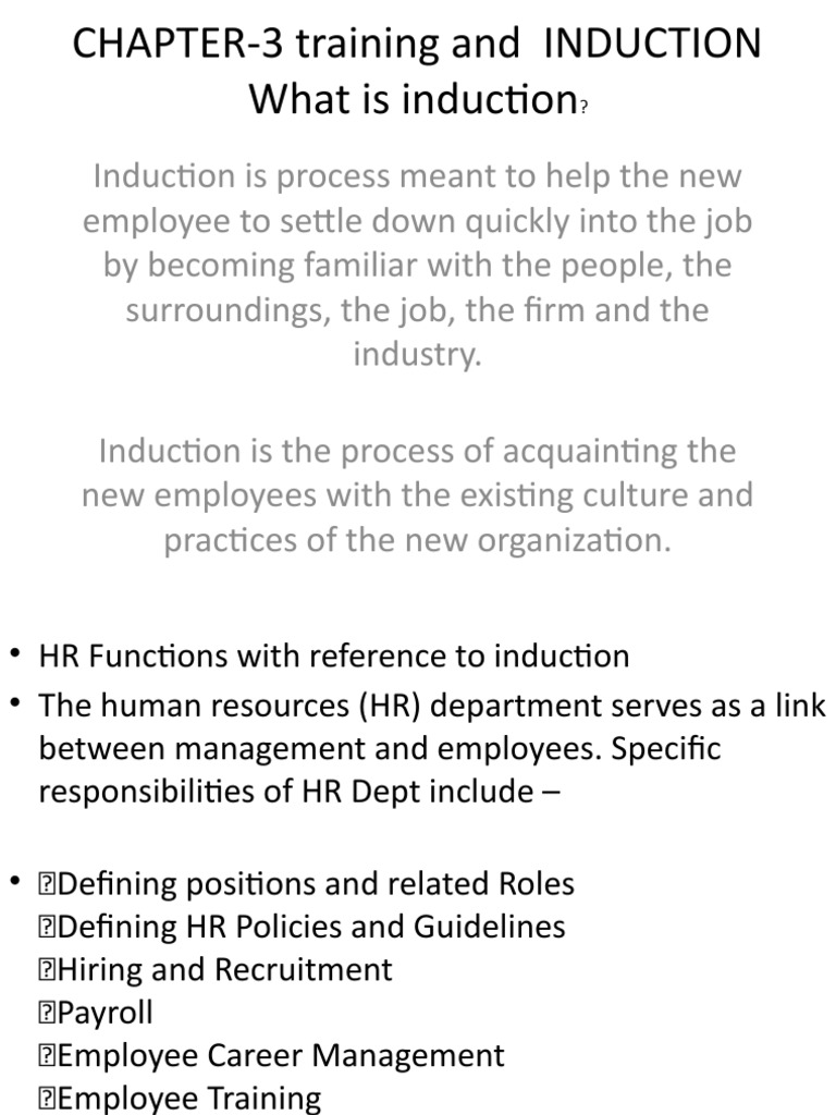 Chapter-3 HRM Induction and Training | PDF | Employment | Human ...