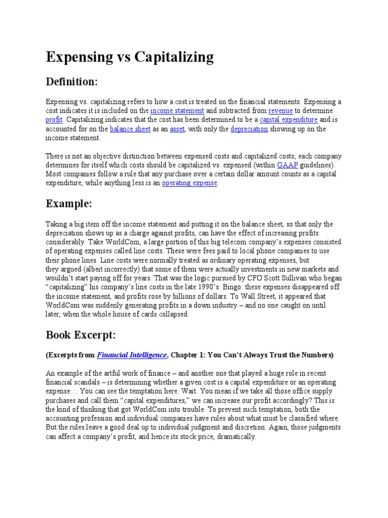 Apple: Capitalizing Vs. Expensing R – CTRC