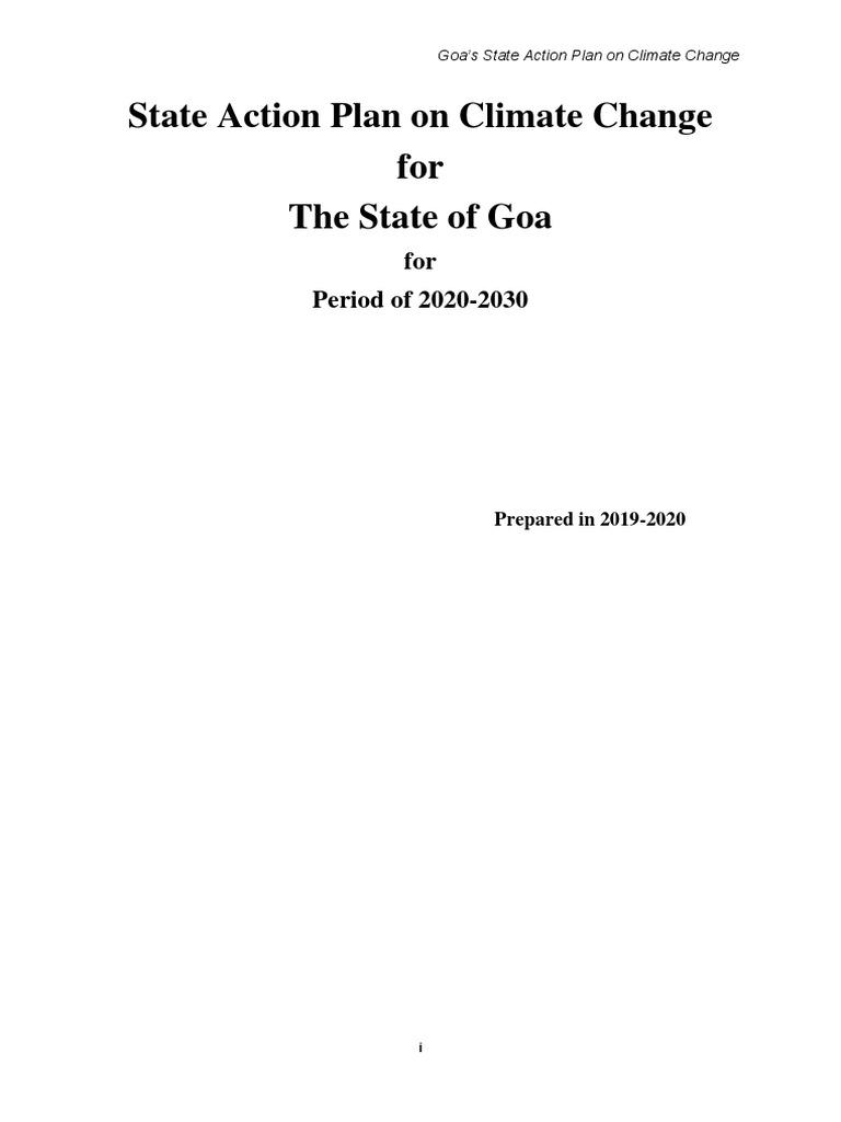 Goa SAPCC For Public Inputs | PDF | Climate Change Mitigation | Agriculture