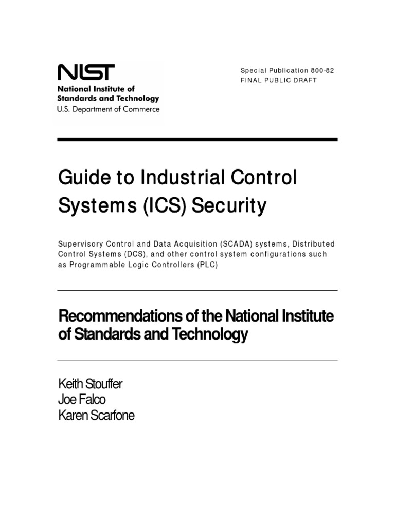 Guide To Industrial Control Systems (ICS) Security NIST PDF Scada