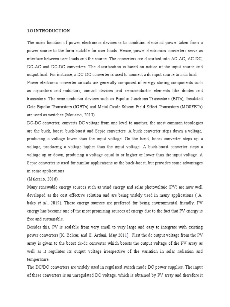 Boost DC-DC Converter for PV Applications | PDF | Power Electronics ...