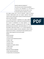 Por Qué Crees Que Es Importante La Aplicación de Algoritmos FORO 1