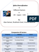 Portfolio Diversification: Different Sectors UK - Japan - USA By: Alaa Hamwi, Shubhesh Goel, Vismita Banthia