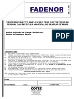 Caderno de provas para cargos de Auxiliar de Monitor de Criança e Monitor de Transporte Escolar