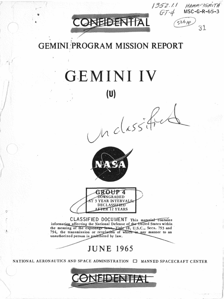 Gemini IV Mission Report | PDF | Project Gemini | Range Safety