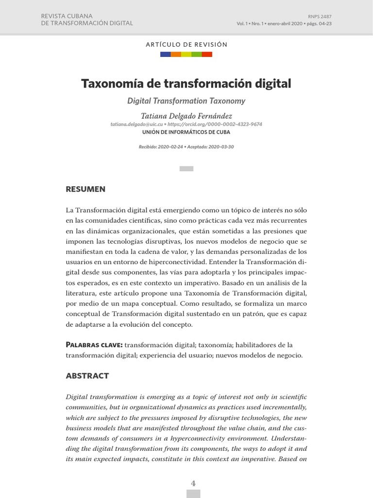 1 Taxonoma de Transformacin Digital | PDF | Internet de las Cosas | Big ...