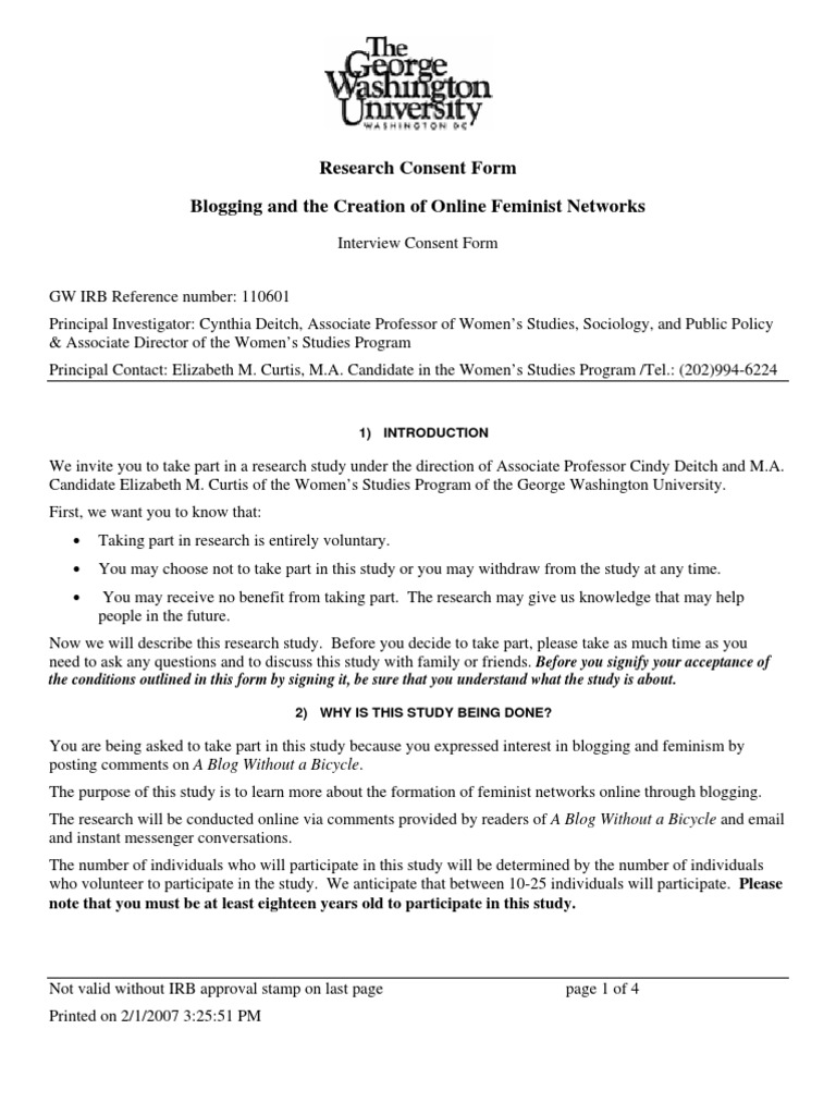 consent form for dissertation interviews