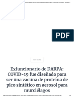 Exfuncionario de DARPA COVID-19 Fue Diseñado para Ser Una Vacuna de Proteína de Pico Sintético en Aerosol