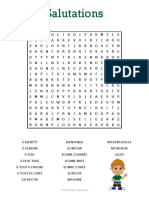 French Salutations Word Search