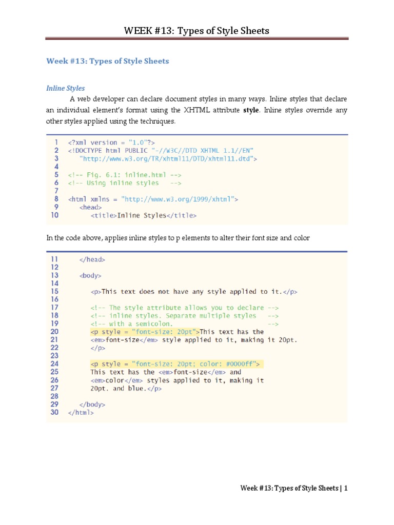 Explain Types Of Style Sheets
