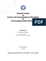 Research Proposal On A Study On The General Banking & CSR Activities OF Dutch-Bangla Bank Limited