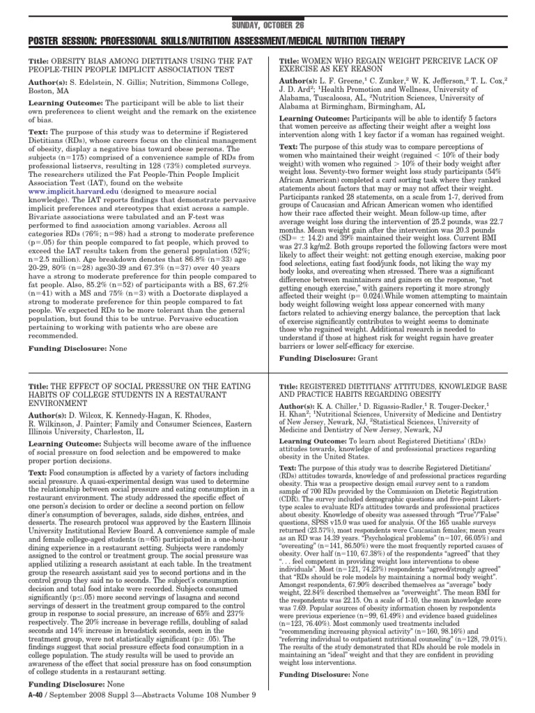 Obesity Bias in Dietitians Study Results | PDF | Obesity | Weight Loss