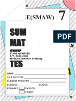 Tle (Smaw) : SUM MAT IVE TES T