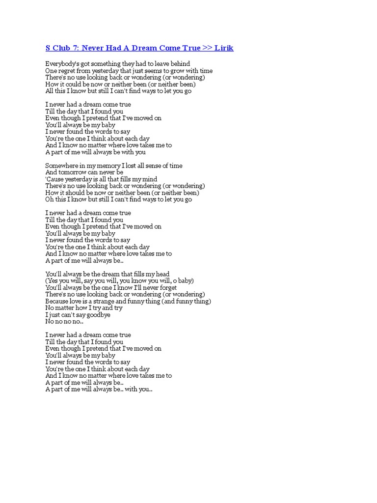 dreams come true black dresses lyrics Dreams Come True - song and lyrics by Black Dresses