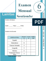 6to Grado - Examen Mensual Septiembre (2021-2022)