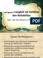 Langkah-Langkah Uji Validitas Dan Reliabilitas