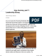 My Chevening Journey, Part 1: Leadership Essay: Samuel Ndungu Wairimu