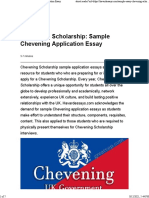 Chevening Scholarship: Sample Chevening Application Essay