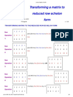 Transforming Matrix To The Reduced Row Echelon Form