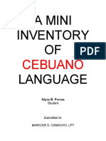 A Mini Inventory OF Language: Cebuano