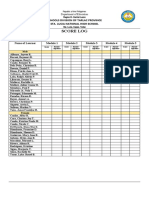 Score Log: Schools Division of Tarlac Province Sta. Lucia National High School