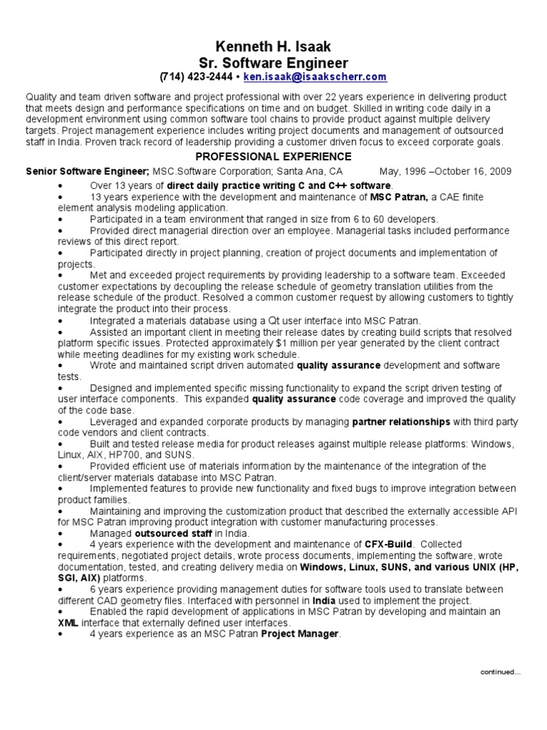 Senior Software Engineer Profile | PDF | Application Programming ...
