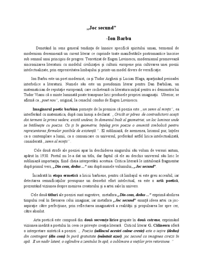 Joc Secund | PDF