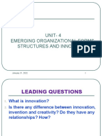 Unit 4 Emerging Organizational Forms, Strucutres and Innovation L