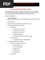 KDSSG Center For Excellence: SQL Server 2005 DBA Installation Checklist