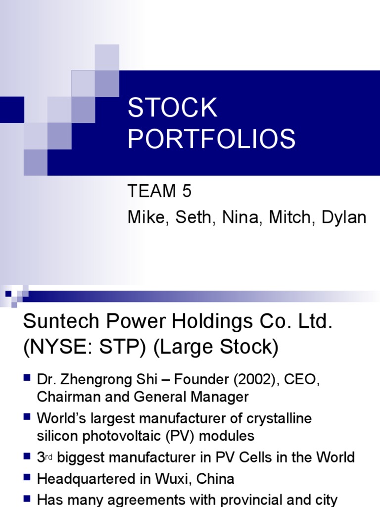 Stock Portfolio Analysis and Insights | PDF | Investing | Stock Market ...