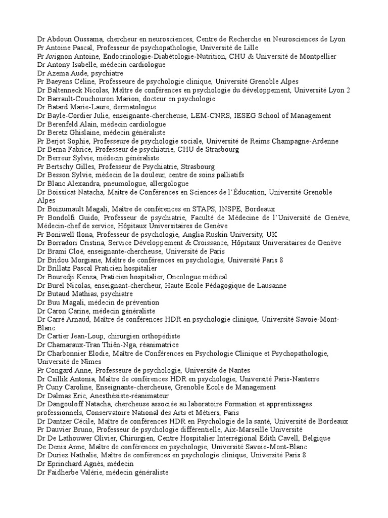 Profils de médecins et chercheurs en santé | PDF | Professeur | Soins ...