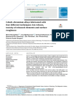 Cobalt-Chromium Alloys Fabricated With Four Different Techniques: Ion Release, Toxicity of Released Elements and Surface Roughness