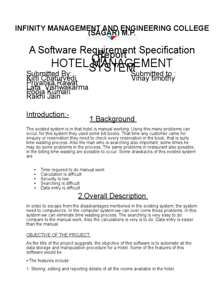A Software Requirement Specification Report | PDF | Computer Hardware ...