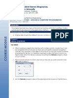 President Ramon Magsaysay State University: Course Code: Ace 223 - Advance Computer Programming