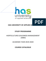 Has University of Applied Sciences: Horticulture & Business Management (HBM) ACADEMIC YEAR 2019-2020